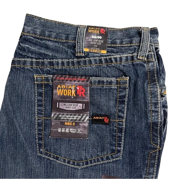 Ariat FR M4 Flame Resistant Low Rise Boot Cut Denim Work Jeans HRC 2 Size 42/36 - Picture 2 of 14